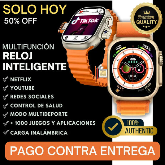 RELOJ INTELIGENTE - TEN UN MINI CELULAR EN TU MUÑECA + FUNCIONES EXCLUSIVAS DE CONTROL DE SALUD